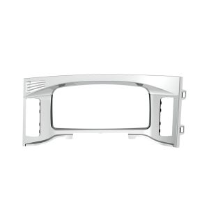 Freightliner Cascadia Chrome Center Dash Instrument Bezel - 2018-2023, Part # 42427 From Tracey Truck Parts, Replaces OEM A22-73782-000, Freightliner Dash Bezel