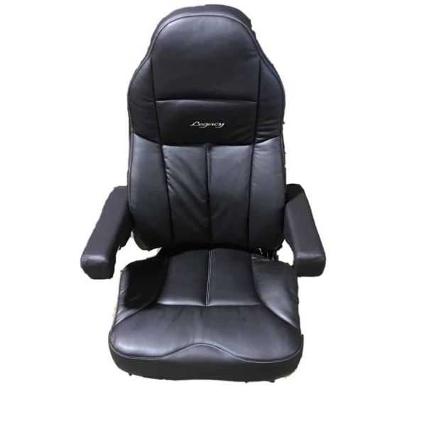 Seats Inc. Black Leather Legacy Seat, Silver Air Ride