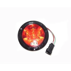 Trick Lite Super 44, LED, Round, Red/Clear 8 Diode Stop/Turn/Tail And Back Up, Black Flange MountPart # TL 44550R from Tracey Truck Parts.