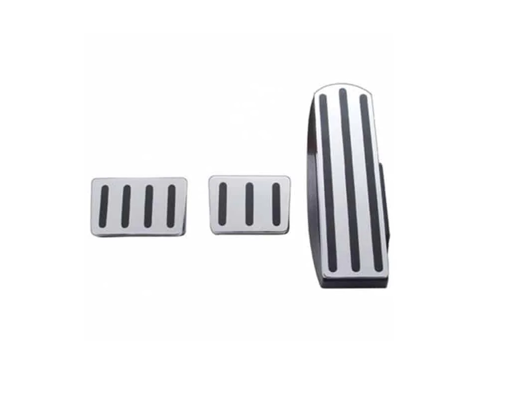 Three silver trucker foot pedals