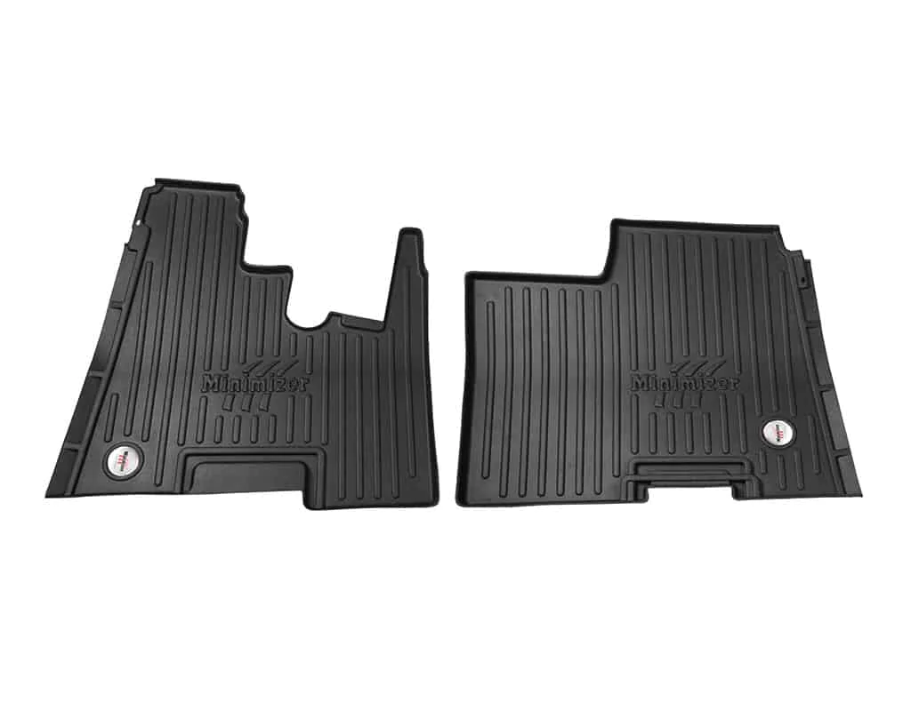 Two black Kenworth Floor Mats