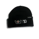 Black Western Star beanie, trucker beanie, embroidered Western Star logo, TR logo design, fold-over cuff beanie, knit winter hat, warm and comfortable beanie, stylish black beanie, Crossland tag beanie, durable knit material, one-size-fits-all beanie, per