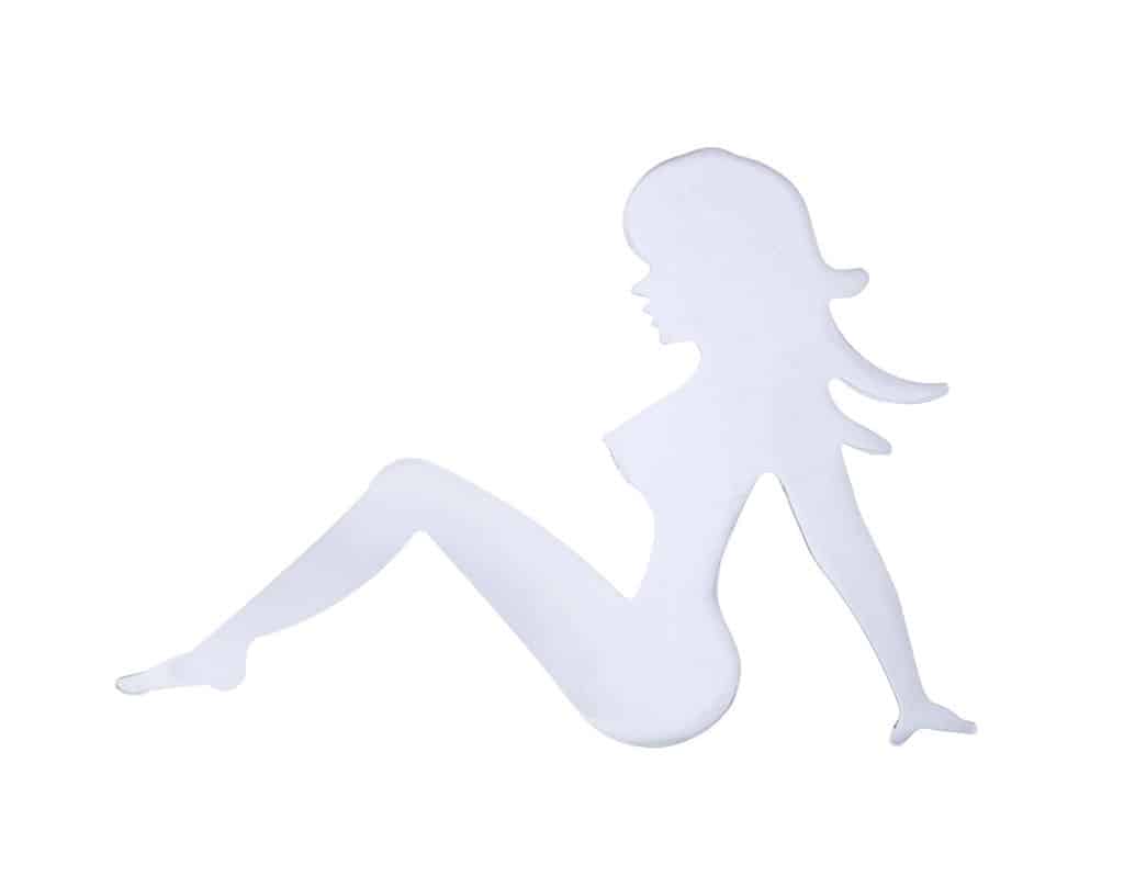 Chrome Sitting Lady Mud Flap Cutout