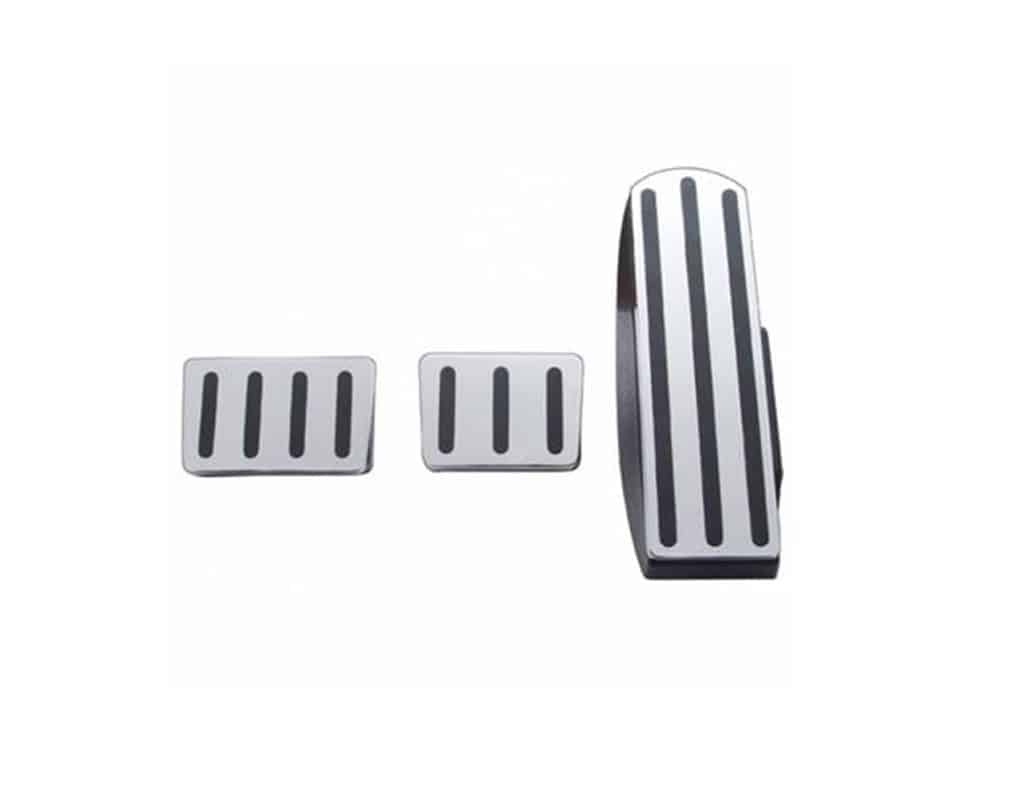 Three silver trucker foot pedals